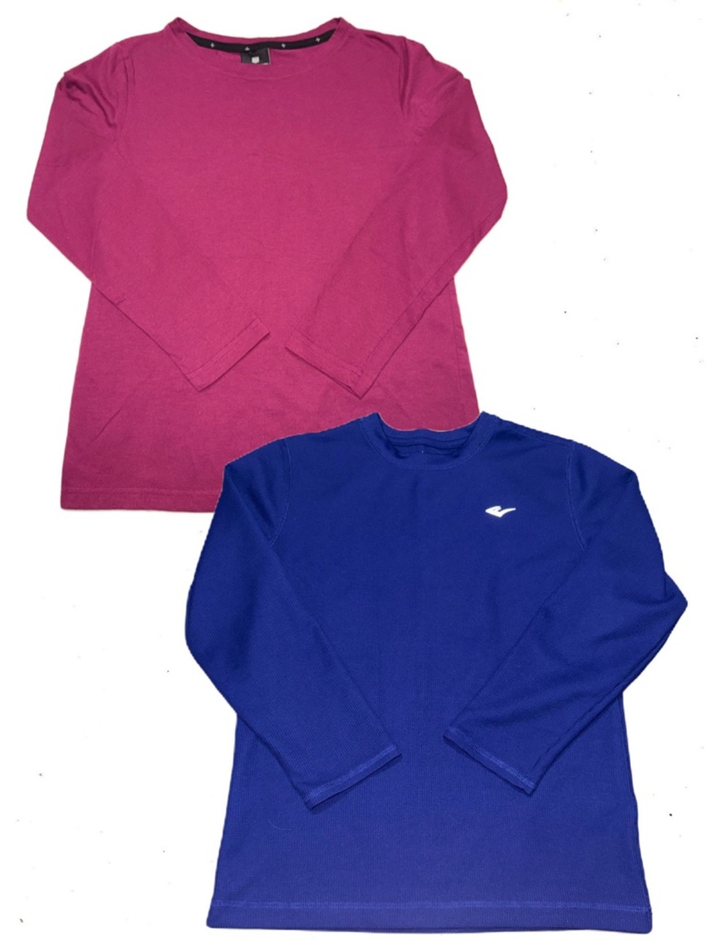 Lot of 2 Medium Everlast & Medalist Long Sleeve Tees T-shirt Fuchsia Royal Blue